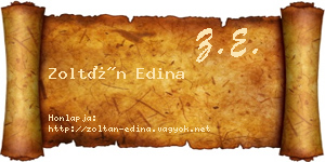 Zoltán Edina névjegykártya